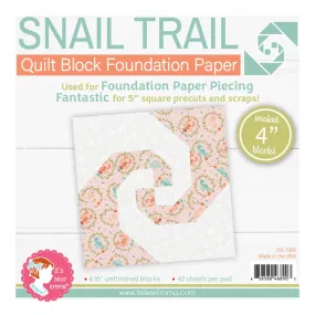 4" Snail Trail Quilt Block Foundation Paper by It's Sew Emma