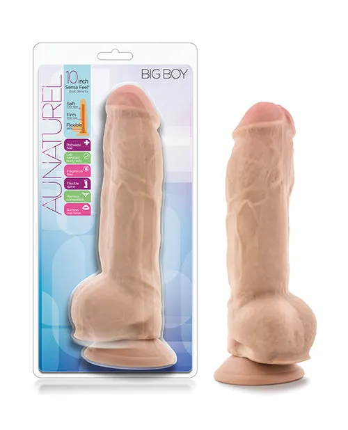 Blush Au Natural 10" Big Boy Dildo with Balls - Vanilla