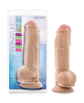 Blush Au Natural 10" Big Boy Dildo with Balls - Vanilla