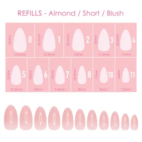 Charme Gel Extension Tips Refill / Almond / Short / Blush