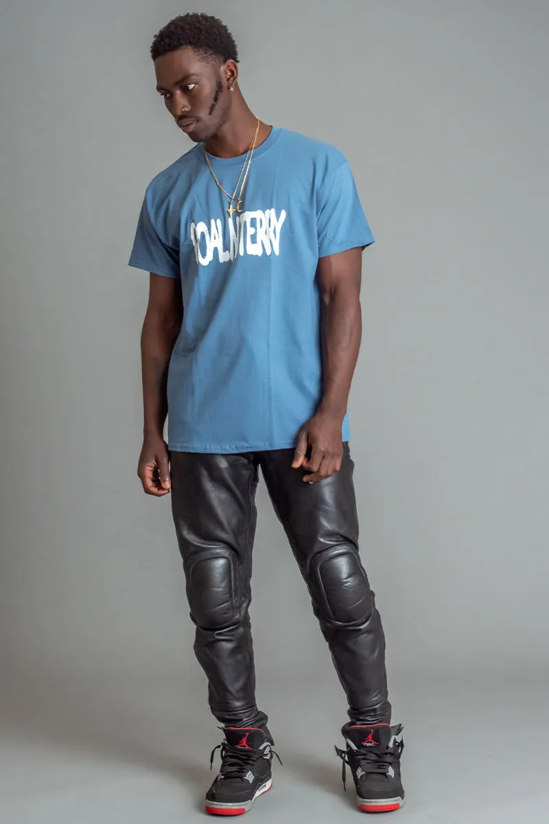 GUYS BLUE N WHITE SPRAY TEE