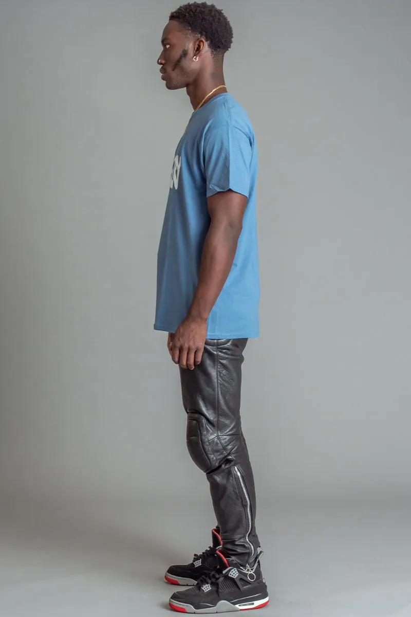 GUYS BLUE N WHITE SPRAY TEE