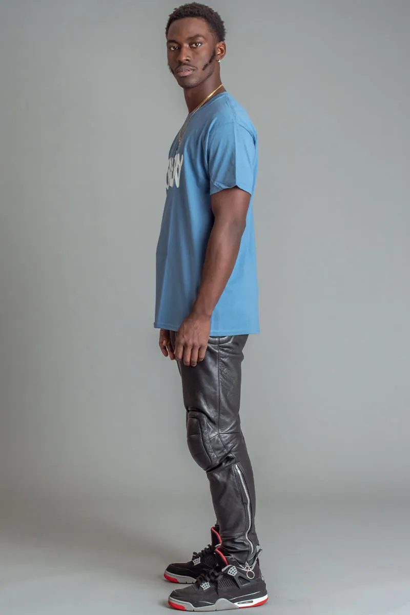 GUYS BLUE N WHITE SPRAY TEE
