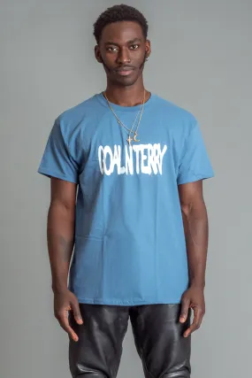 GUYS BLUE N WHITE SPRAY TEE
