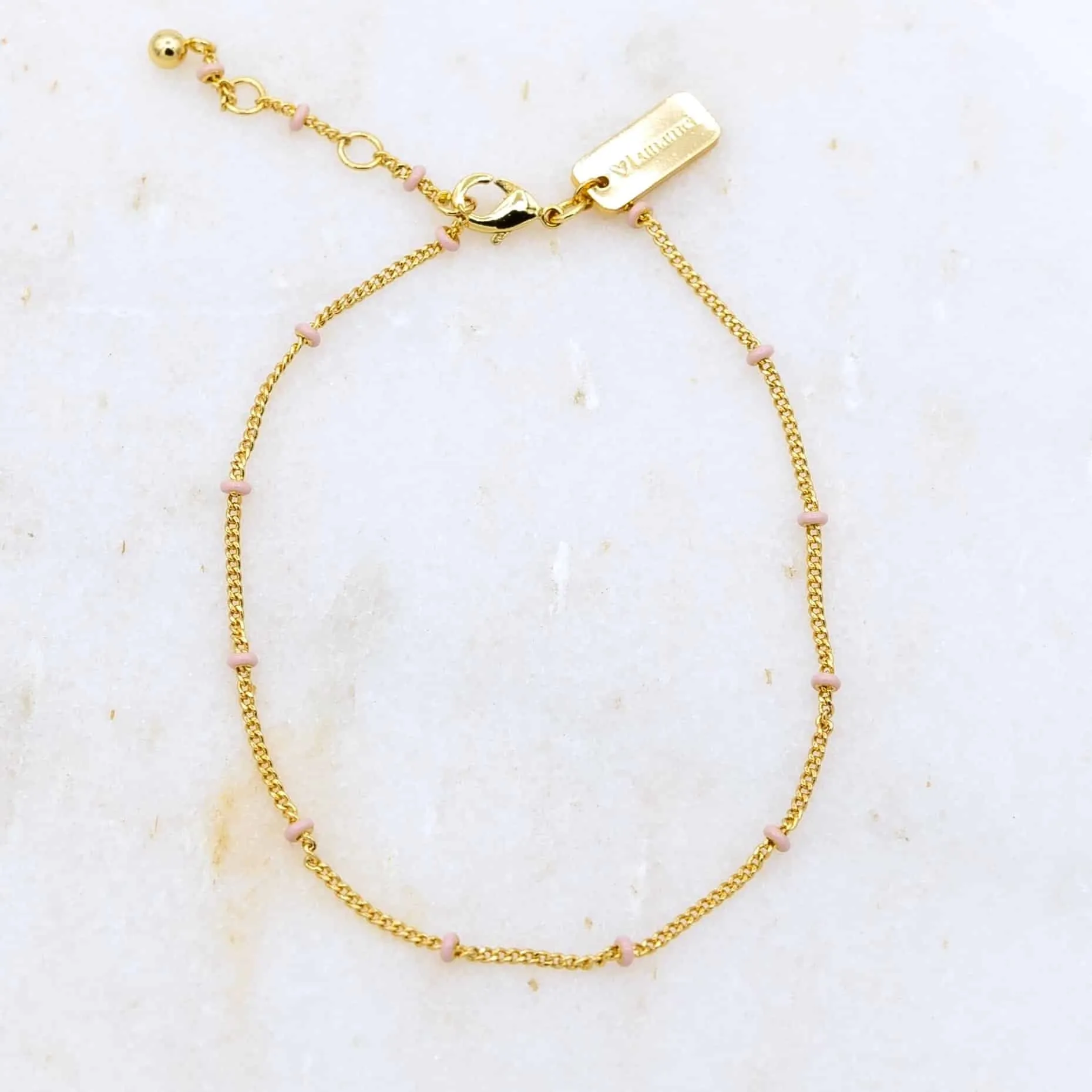 Layer Me Bracelet - Gold with Blush Pink