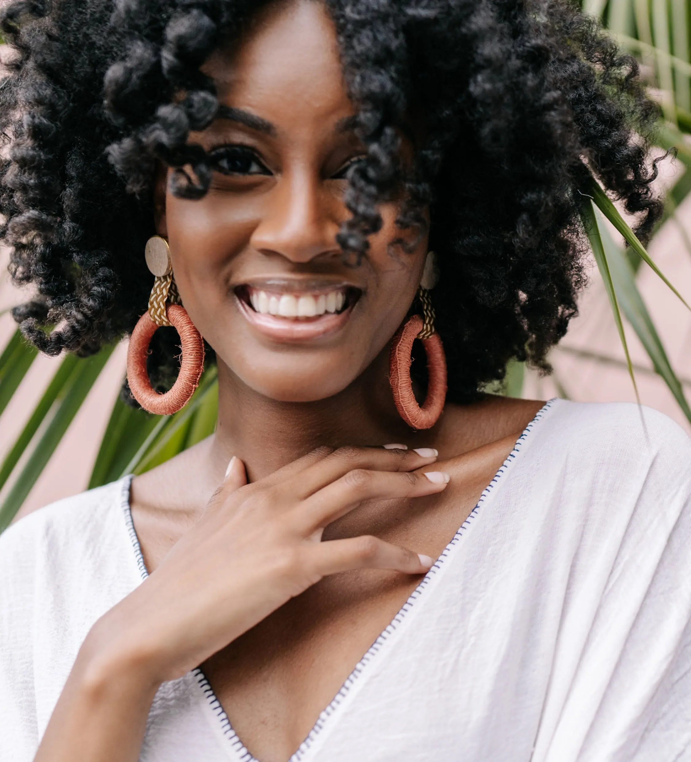 Maguey Hoop Earrings: Blush