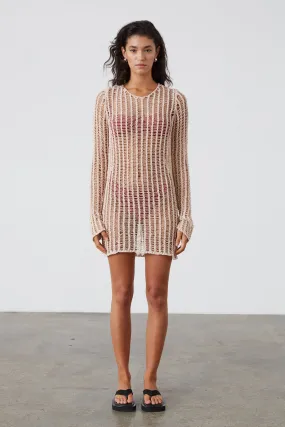 Natural Lattice Knit Dress
