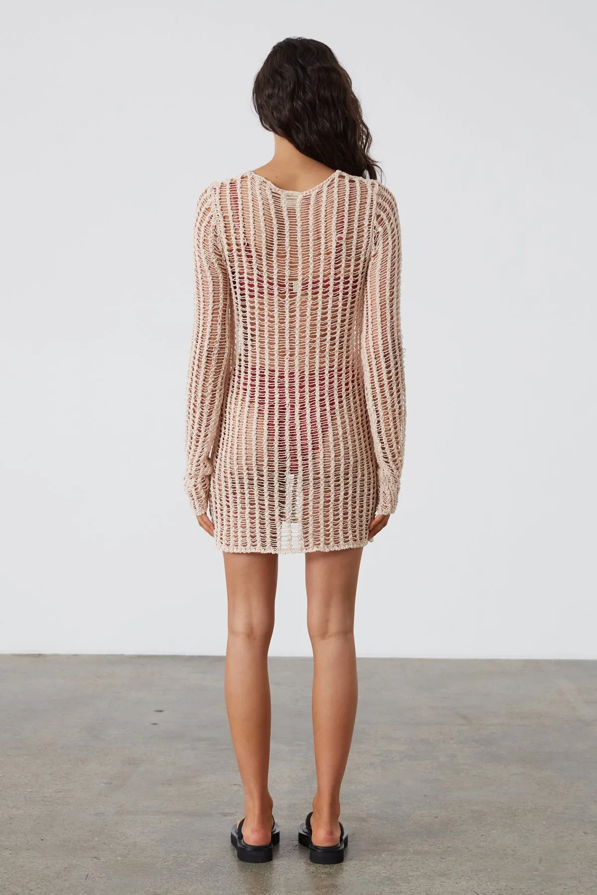 Natural Lattice Knit Dress