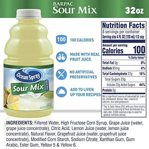 Ocean Spray Sour Mix, 32 Fl Oz (Pack of 12)