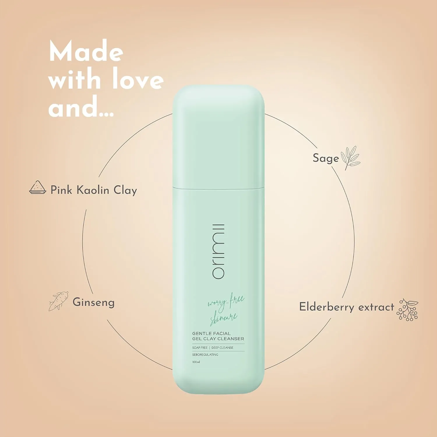 Orimii Soap Free Gentle Cleansing Face Wash for Oil & Acne Control - Pregnancy Safe