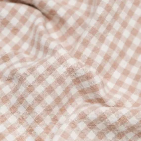 Remnant - 1.4m - Mini Gingham Rustic Organic Cotton - Blush