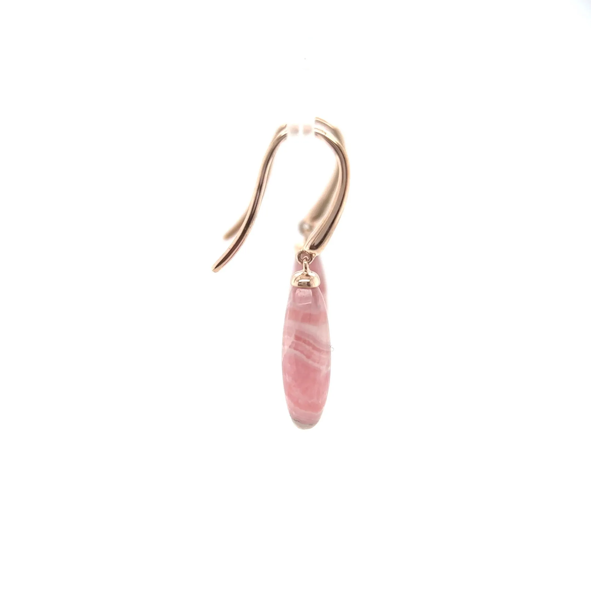 Rose Gold Rhodochrosite Drop Earrings