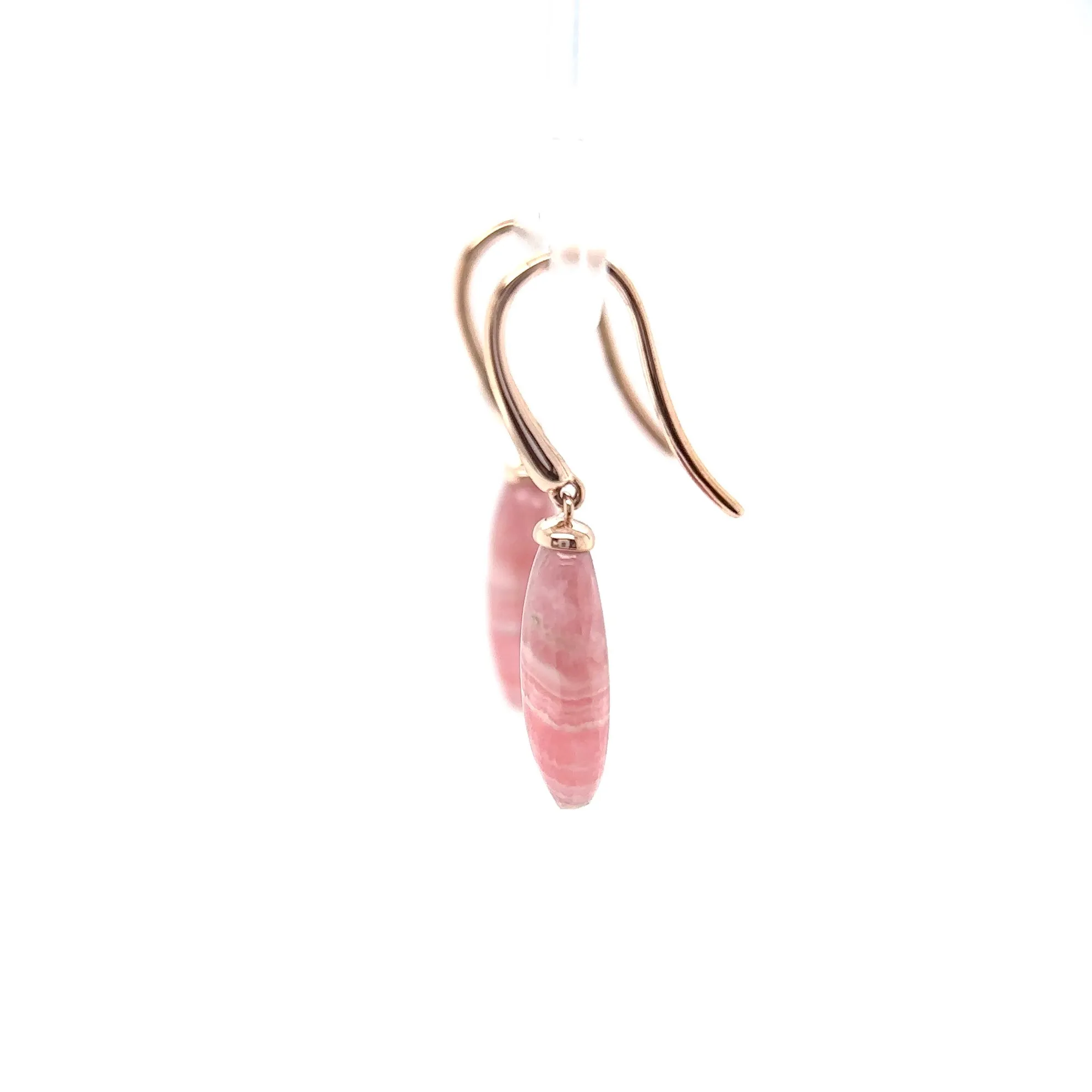 Rose Gold Rhodochrosite Drop Earrings