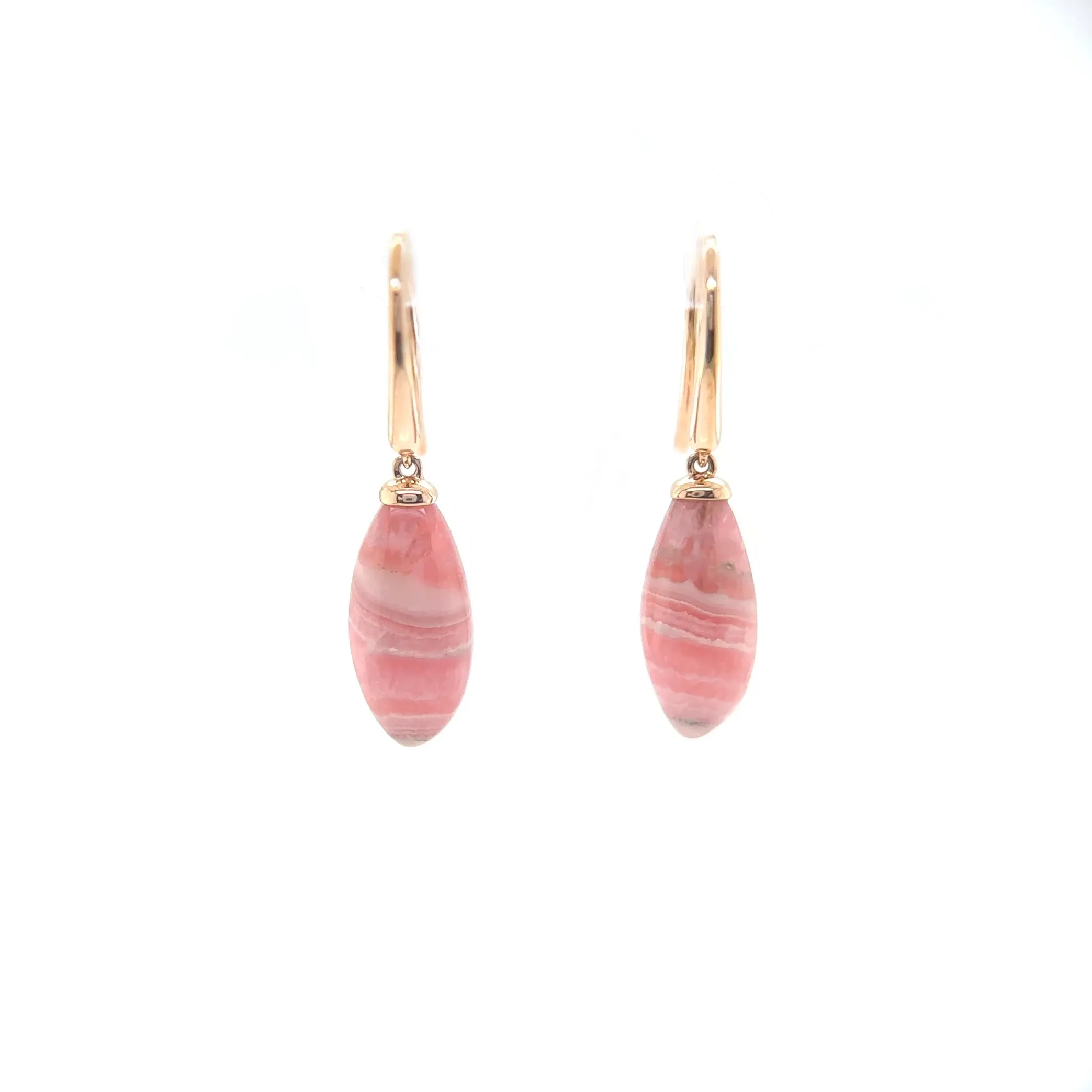 Rose Gold Rhodochrosite Drop Earrings