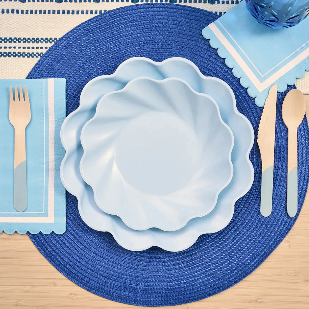 Simply Eco Compostable Salad Plates in Sky Blue Set/8
